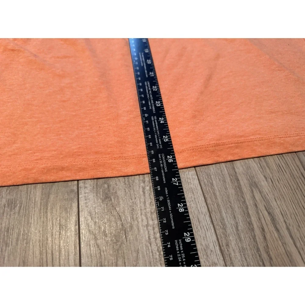 US‎ Polo Assn Mens V-Neck T-Shirt Large Orange Heathered Short Sleeve Logo